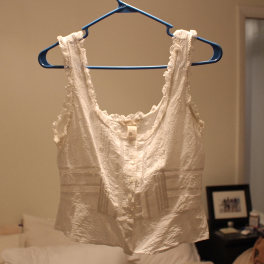 White feminine crop top